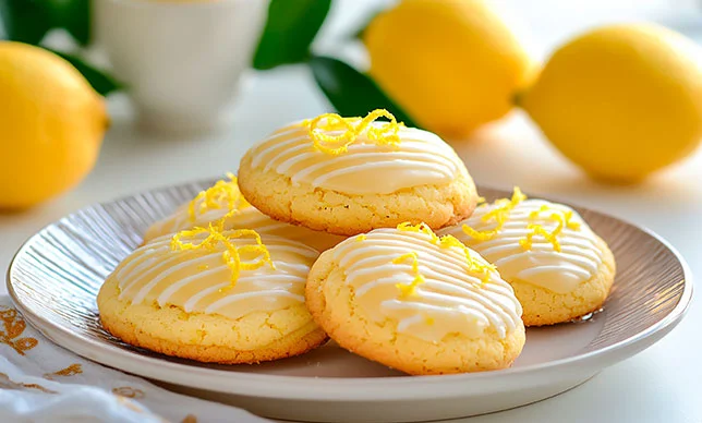 Galletas de limón con glaseado para la primavera