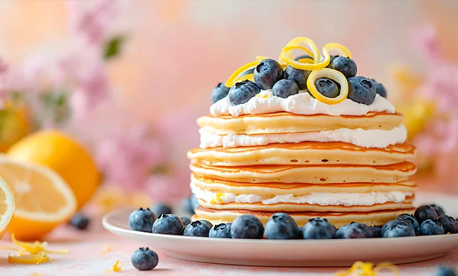 Espectaculares hot cakes sabor pay de limón