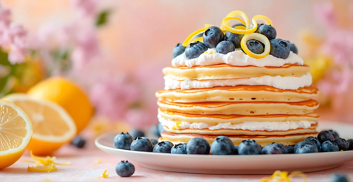 Espectaculares hot cakes sabor pay de limón