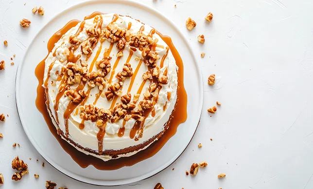 Pastel de vainilla con nueces y glaseado de miel: irresistible y fácil