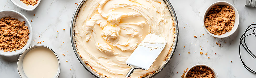 Delicioso cheesecake casero con manzana, caramelo y nuez-4