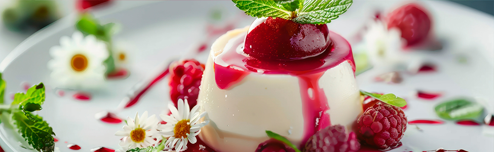 Mi receta preferida de panna cotta de matcha y coco con salsa de frutos rojos