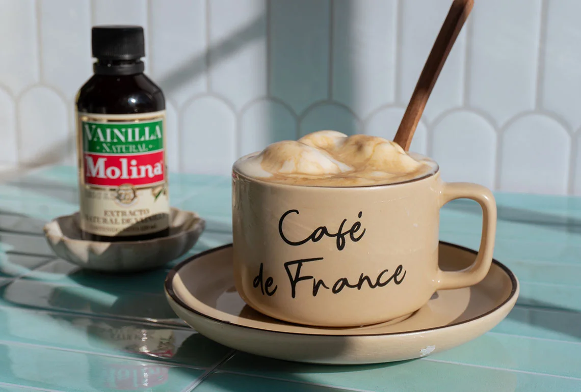 Affogato con helado de vainilla casero