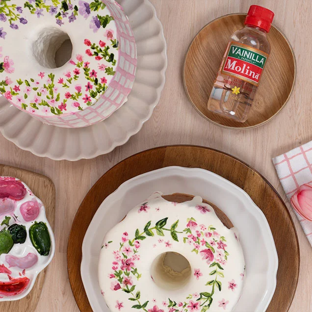 Bizcocho con efecto porcelana
