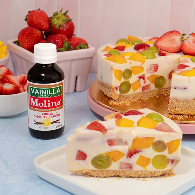 Carlota de frutas tipo gelatina