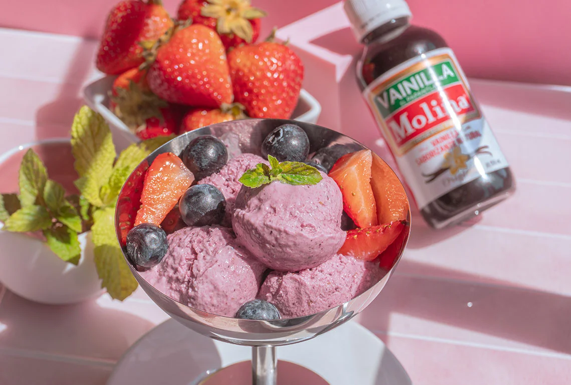 Helado de frutos rojos