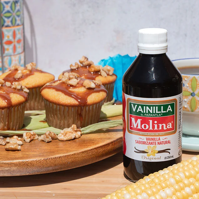 Panquecitos de elote con cajeta