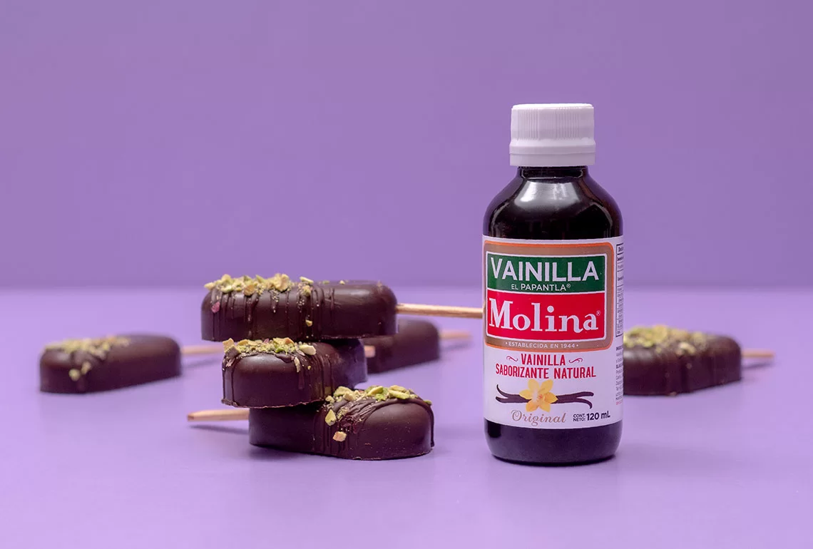 Paletas de chocolate con pistache