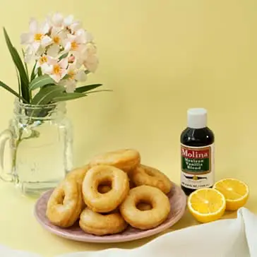 Mini donitas con glaseado de limón real