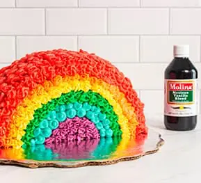 Pastel de arcoíris 3d