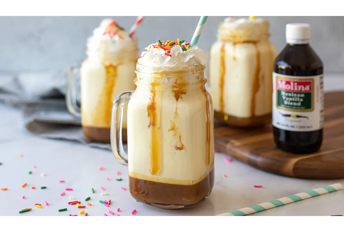 Malteada de vainilla y caramelo