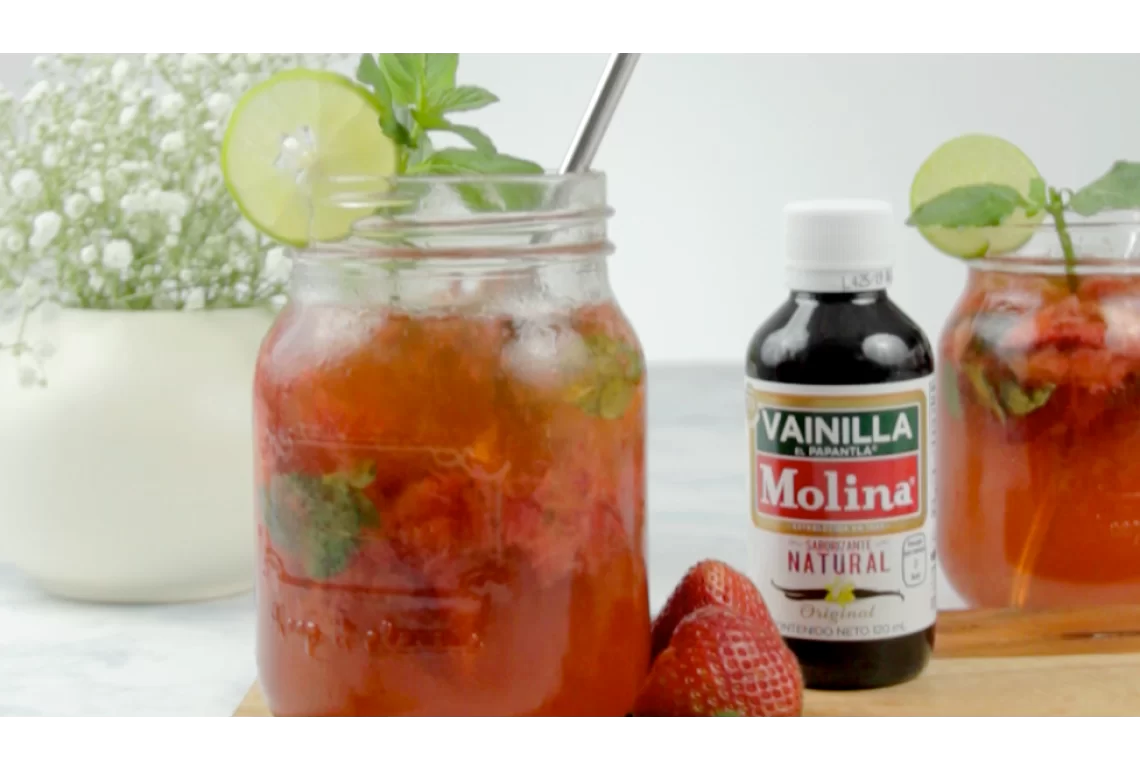 Mojito de fresa con vainilla molina