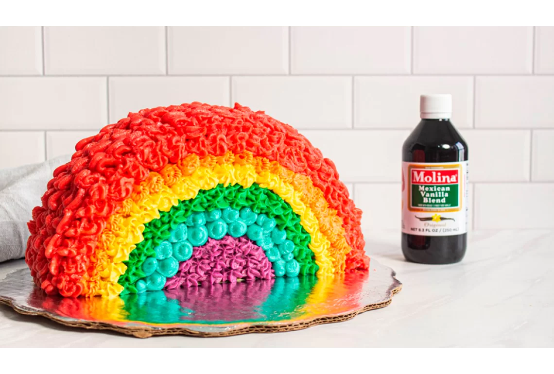 Pastel de arcoíris 3d